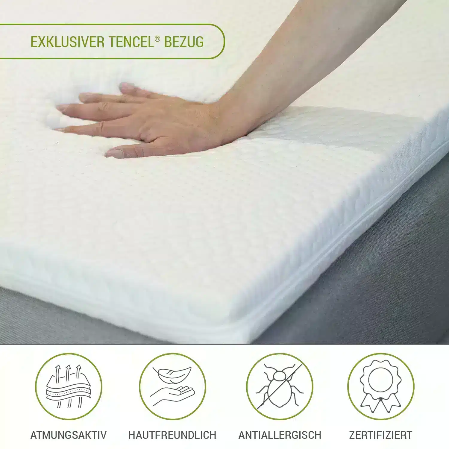 Topper 160x200 cm mit Tencel Bezug
