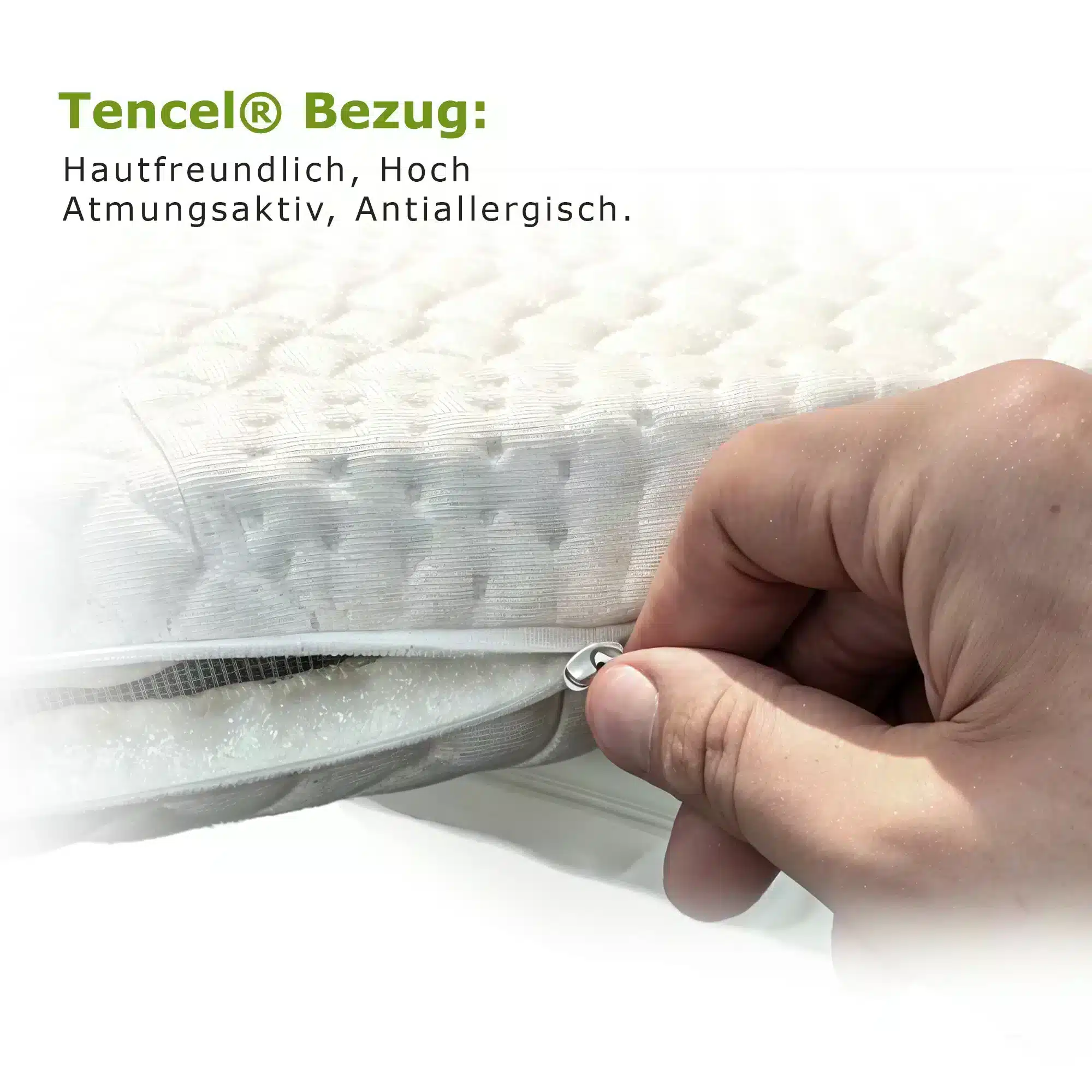 Topper 90x200 cm mit Reissverschluss